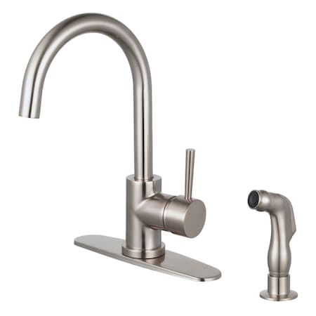 Gourmetier LS8578DLSP Single-Handle Kitchen Faucet with Side Sprayer, Brushed Nickel LS8578DLSP